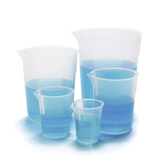 Vasos de precipitados, de polipropileno, apilables, con pico y graduación en relieve