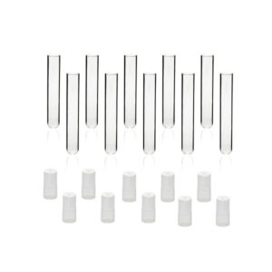 Pack de 20 tubos de ensayo con 20 tapones de color natural