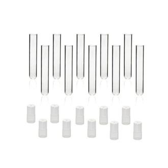 Pack de 20 tubos de ensayo con 20 tapones de color natural