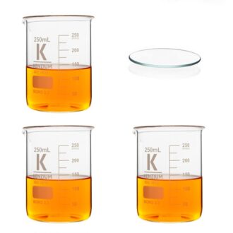Vasos de precipitados de forma baja, vidrio borosilicato 3.3, con vidrio de reloj