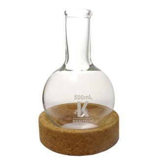 Matraz esférico redondo, 500 ml, con soporte de corcho, vidrio borosilicato 3.3 - Imagen 3